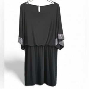 Black Dress with Sparkly Sleeves